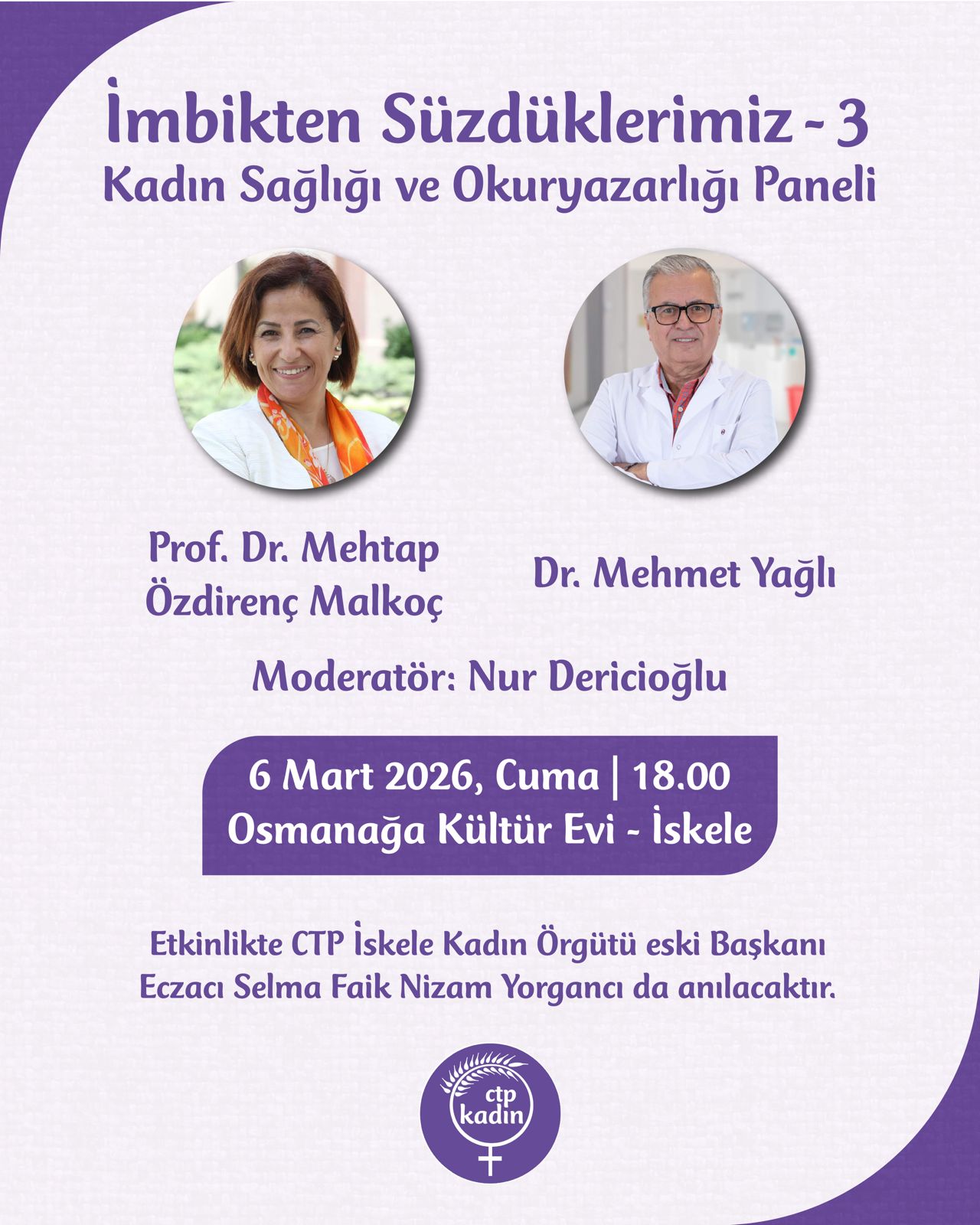 CTP Kadın Örgütü İskele İlçesi Kadın Sağlığı ve Okuryazarlığı söyleşisi