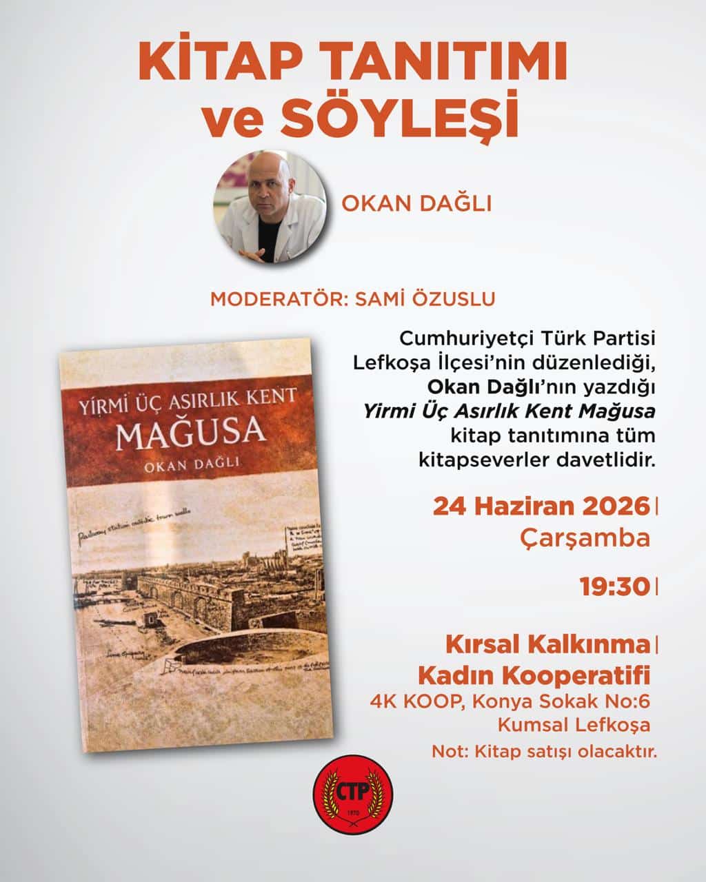 CTP Lefkoşa İlçesi’nden kitap tanıtımı ve söyleşi